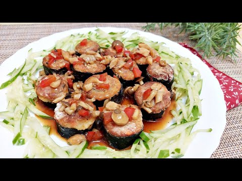 Видео: Вегетарианская домашняя посуда - рулон с картофелем с картофелем - рецепт