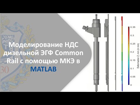 Видео: Моделирование НДС дизельной ЭГФ Common Rail с помощью МКЭ в среде MATLAB