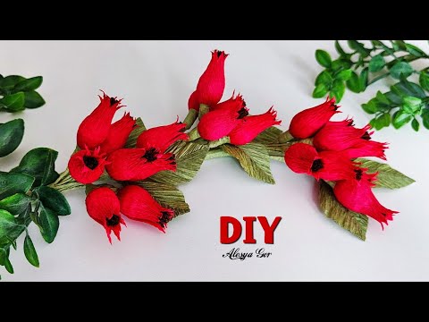 Видео: ШИПОВНИК из гофрированной бумаги. Rosehip from corrugated paper.