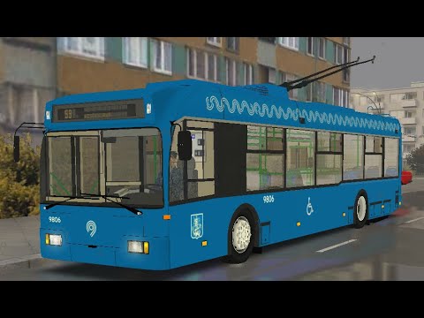 Видео: OMSI 2 - Project Szczecin 4.0.1 Маршрут 59 на троллейбусе БКМ 321 2008 года МСК