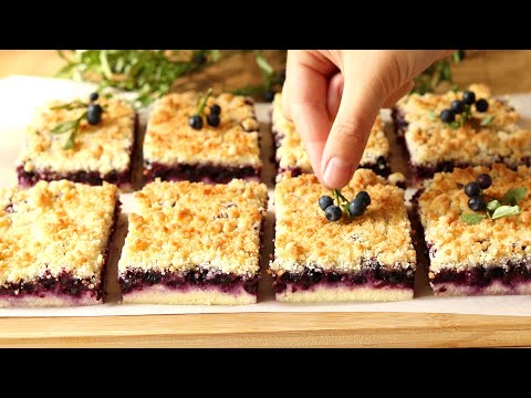 Видео: Лёгкий Творожный ПИРОГ с Ягодами💫 "Лесная Фея". БЕЗ Замеса теста.Пирог с Черникой .Творожная Выпечка