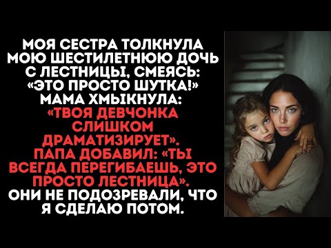 Видео: Моя сестра толкнула мою шестилетнюю дочь с лестницы, смеясь_ «Это просто шутка!» Мама хмыкнула