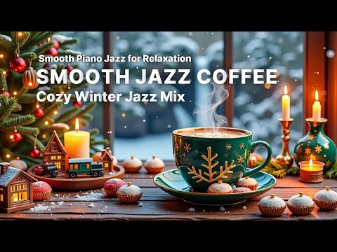 Видео: Уютные кофейные мелодии в снежный день и мягкий фортепианный джаз для полного расслабления