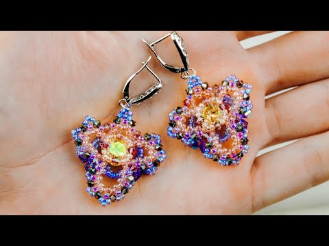 Видео: Как легко оплести мелкие кристаллы. Серьги (Часть 1/2)