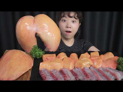 Видео: Печень и сашими / Mukbang eating show