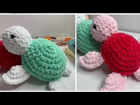 Видео: Черепаха из плюшевой пряжи 🧶 Вяжем крючком.