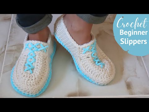 Видео: Вязаные крючком простые тапочки/сапожки для начинающих мужчин и женщин