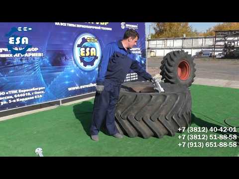 Видео: Разбортовка колеса самостоятельно с помощью "МШК-1" - Как разбортовать колесо трактора?