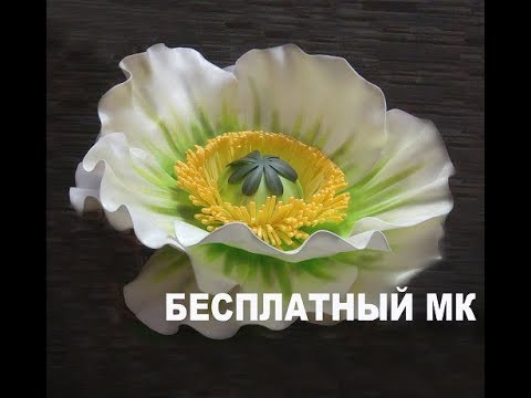 Видео: БЕСПЛАТНЫЙ МК. Фантазийный МАК из изолона./ Free master class.Flower an isolon