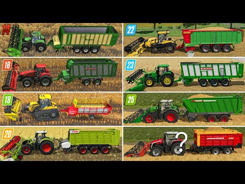 Видео: Fs14 против Fs16 против Fs18 против Fs20 против Fs22 против Fs23 против Fs25 | Перевозчик жатки и...