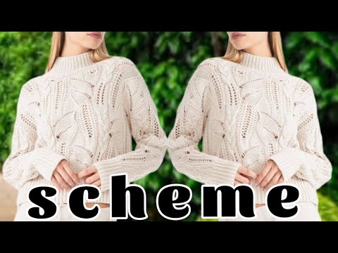 Видео: Схема вязания: Модный вязаный джемпер. Knitting pattern: Fashionable knitted jumper.