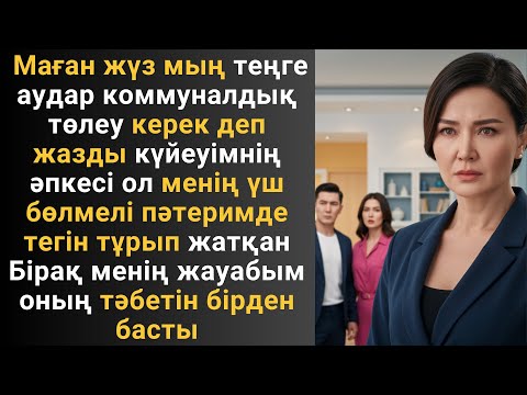 Видео: Маған жүз мың теңге аудар коммуналдық төлеу керек деп жазды күйеуімнің әпкесі ол менің үш бөлмелі