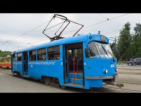 Видео: Трамвай МТТЧ-1054 (Tatra T3SU КВР). Покатушки по Барнаулу.