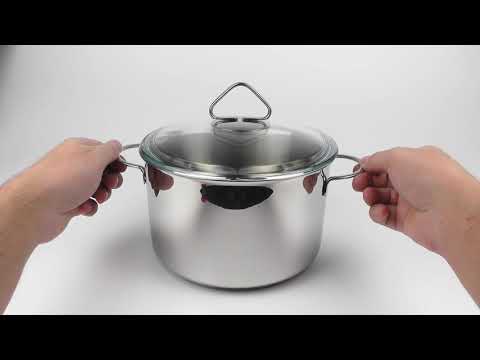 Видео: 👉 Кастрюля 3,5 литра Гурман Стекло ВСМПО 220335 В. Салда из нержавеющей стали