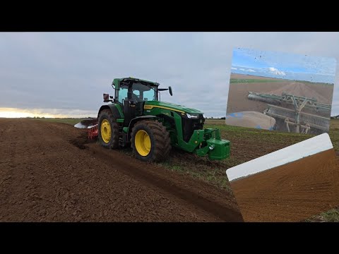 Видео: John Deere 8r370, плуг Kuhn и еще немного сеялки...
