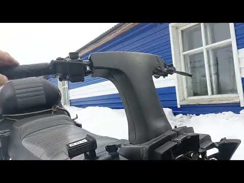 Видео: Установка двигателя Лончин 30 на Ямаху Викинг 540.