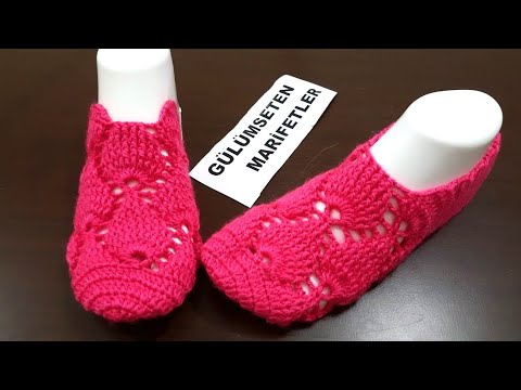 Видео: вязание тапочки спицами