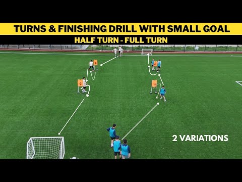 Видео: Повороты и завершение с маленькими воротами | 2 вариации | Футбольная тренировка