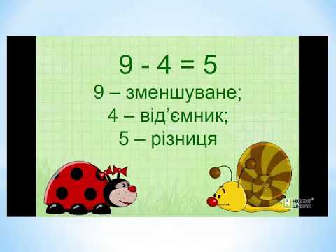 Видео: Математика 1 клас НУШ Називаємо компоненти та результати дії віднімання