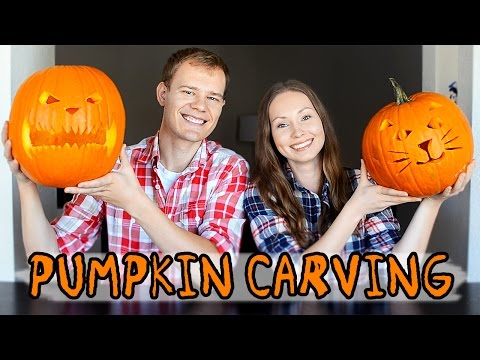 Видео: ВЫРЕЗАЕМ ТЫКВУ НА HALLOWEEN! PUMPKIN CARVING CHALLENGE