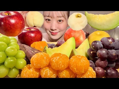 Видео: ASMR осенний фрукт Апельсины, виноград, персики, груши, сладкий картофель【Mukbang/ Eating Sounds】