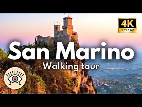 Видео: [4K] САН-МАРИНО Италия ✅ ПЕШЕХОДНАЯ ЭКСКУРСИЯ с субтитрами (Дрон) «Пешеходная экскурсия»
