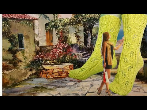 Видео: Ажурные носочки спицами. #2024.