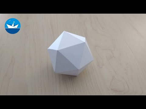 Видео: Икосаэдр из бумаги/Paper icosahedron/Правильный многогранник/DIY