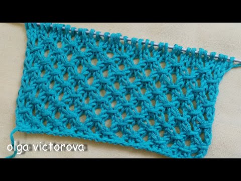 Видео: АЖУРНЫЙ УЗОР СЕТОЧКА  815 Узоры спицами