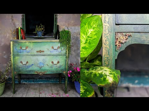 Видео: Создание романтического стиля Старого Света | Мастер-класс по ручной росписи мебели