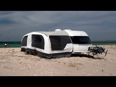 Видео: Обзор палаток и маркиз для Домов на колесах непосредственно в местах отдыха