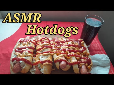 Видео: ASMR Хотдог с Кренвирш и Русская Салата + Фасоль в Томатном Соусе