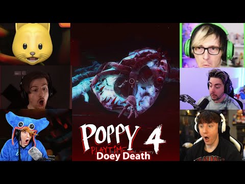 Видео: Реакция ютуберов на Poppy Playtime, глава 4, смерть Доуи