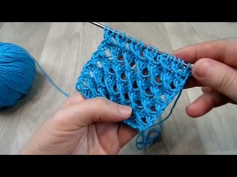 Видео: Интересный и простой ажурный узор. Вязание спицами.