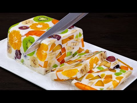 Видео: Только молоко и фрукты! Самый вкусный домашний десерт за 5 минут! без выпечки!