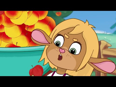 Видео: Тележка с яблоками 🐰 Забезу. Уши с хвостиком | Новые мультики для детей, малышей