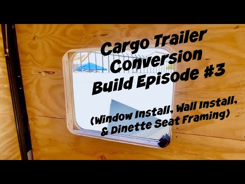 Видео: Эпизод сборки переоборудования грузового прицепа №3 — установка окон, стен и каркаса обеденного у...