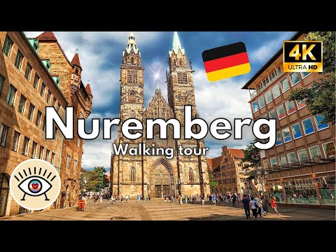 Видео: Нюрнберг, Германия «Пешеходная экскурсия» (4k Ultra HD 60fps) – Прогулка с субтитрами