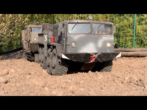 Видео: Cross RC , Mammoth BC8 Pulls the trailer with the winch, МАЗ 537