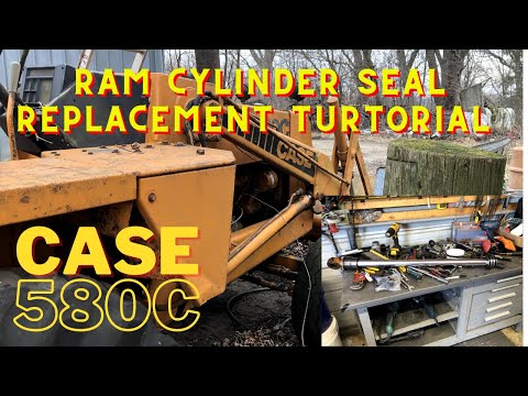 Видео: Руководство по замене уплотнения цилиндра погрузчика CASE 580C, погрузчик CASE 580C