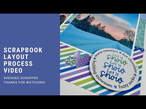 Видео: Видео процесса создания макета альбома для вырезок // Много снега//Doodlebug//Вишенка на торте: е...