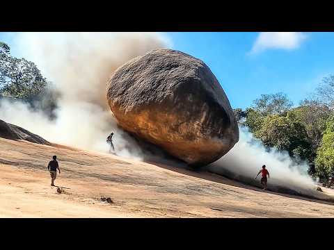 Видео: Мощные и массивные камнепады, попавшие на камеру!