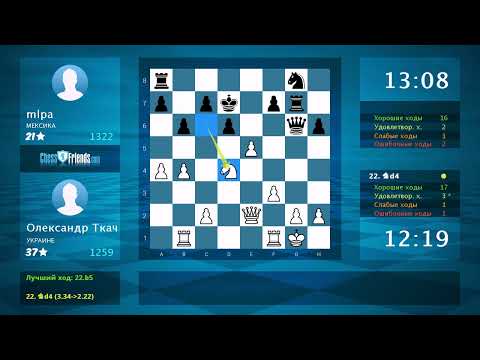 Видео: Анализ шахматной партии: Олександр Ткач - mlpa, 1-0 (по ChessFriends.com)