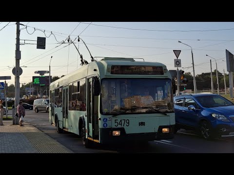 Видео: Тралейбус Мінска АКСМ-32102, парк. № 5479, маршрут №46 у парк