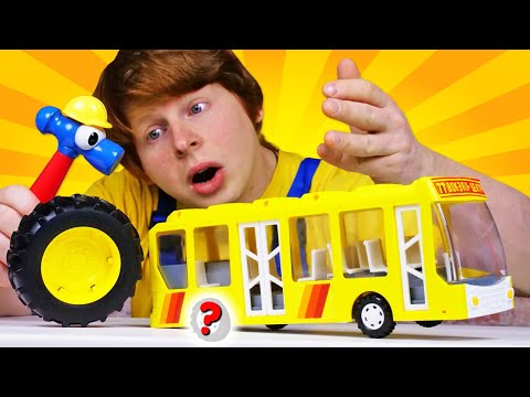 Видео: Автомастерская Саши: у торопливого автобуса отвалилось колесо! Видео для детей про машинки