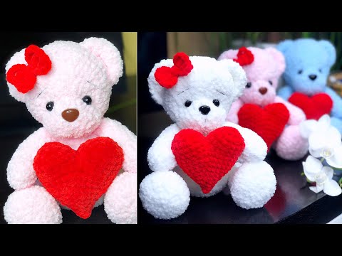 Видео: Мишка с сердцем на день влюблённых. Мастер-класс. Часть 2