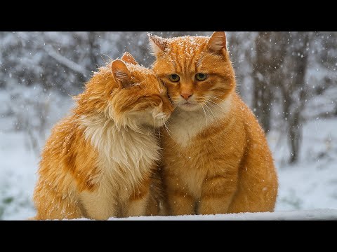 Видео: Рыжий кот обнимал кошку и не отпускал... Когда узнали их историю - были шокированы все.