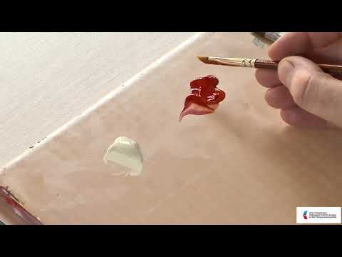 Видео: Роспись "деревянной броши" в технике тюменской (кармацкой) росписи | Видеоурок Отрадновой Ольги