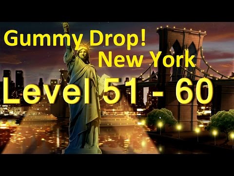 Видео: Gummy Drop! Конфетки! -  New York Level 51 - 60 Walkthrough прохождение