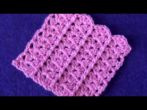 Видео: Узор Полосочки с рельефными столбиками